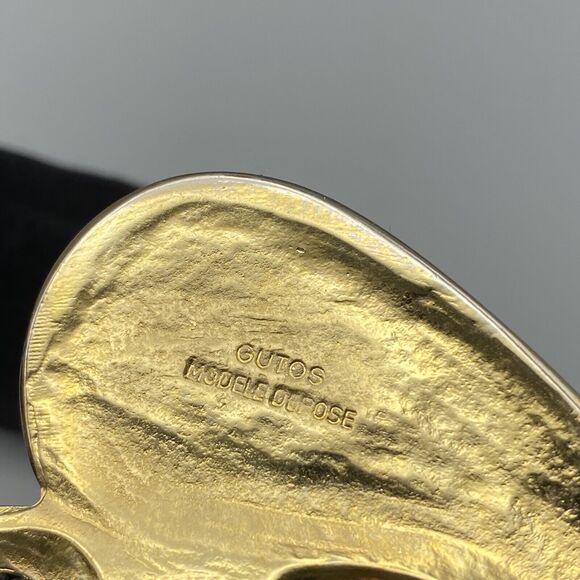 Vintage Gutos Confetti Lucite Buckle on Braided Fabric Ione Belt USA OSFA - Picture 7 of 7